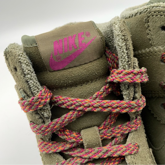 Nike Dunk Sky High Olive Green Suede Hidden Wedge Sneakers. Women’s Size 8. - Picture 6 of 10
